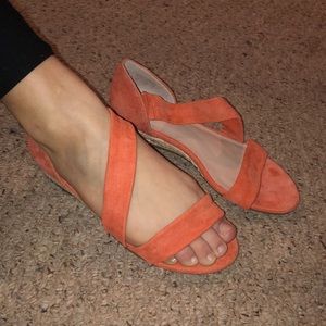 Alfo Orange Suede Sandals